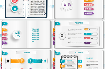 2023人事创意行政部年终总结PPT墨绿色清新简约年终总结报告PPT模板下载