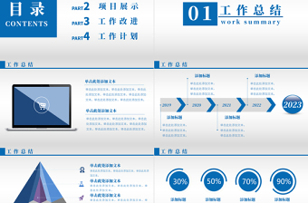 2023年度总结PPT深蓝色简约大气公司年度总结PPT模板