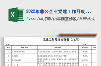 2022年非公企业党建工作月度检查表