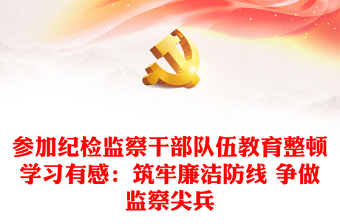 参加纪检监察干部队伍教育整顿学习有感：筑牢廉洁防线 争做监察尖兵