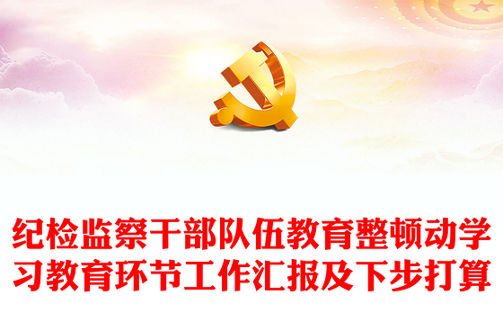 纪检监察干部队伍教育整顿动学习教育环节工作汇报及下步打算
