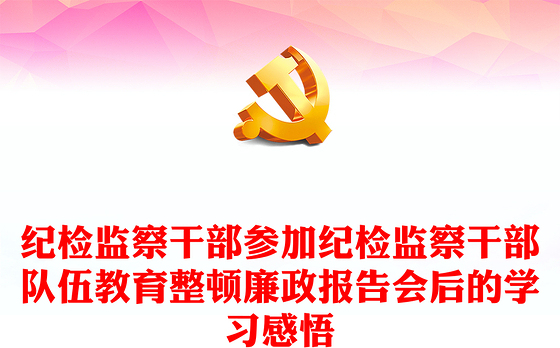 纪检监察干部参加纪检监察干部队伍教育整顿廉政报告会后的学习感悟