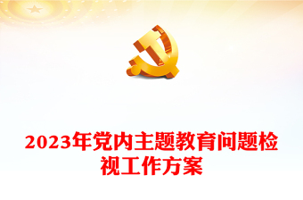 2023年党内主题教育问题检视工作方案