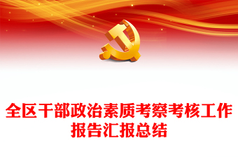 全区干部政治素质考察考核工作报告汇报总结