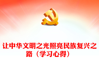 让中华文明之光照亮民族复兴之路（学习心得）