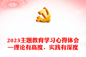 2023主题教育学习心得体会—理论有高度、实践有深度