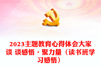2023主题教育心得体会大家谈 谈感悟·聚力量（读书班学习感悟）