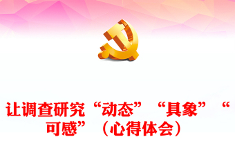 让调查研究“动态”“具象”“可感”（心得体会）