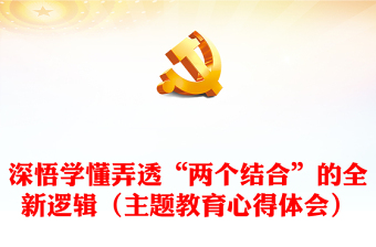 深悟学懂弄透“两个结合”的全新逻辑（主题教育心得体会）
