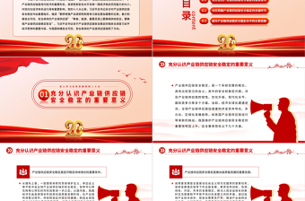 2023提升产业链供应链安全稳定水平PPT大气党建风深入学习宣传贯彻党的二十大专题党课课件模板下载