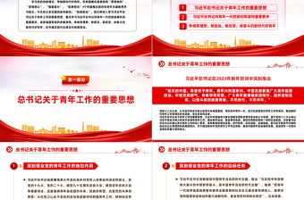 挺膺担当PPT红色简洁团员和青年主题教育第四专题团支部学习指引团课