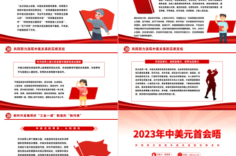 2023中美元首会晤PPT精美大气共同努力浇筑中美关系的五根支柱课件下载