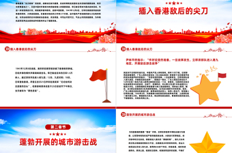港九战旗红PPT红色大气香港抗战中的港九大队抗日英雄事迹专题课件