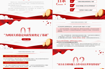 2023开辟中美关系面向未来的新愿景PPT精美党政风深入学习中美元首峰会专题课件模板
 