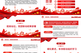 坚持“两手抓”用好“四联动”稳妥有序推进团员和青年主题教育PPT党政风抓实全省团员和青年主题教育党课课件模板