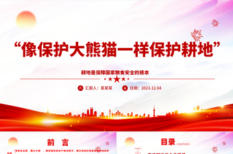 2023“像保护大熊猫一样保护耕地”ppt大气简洁耕地是保障国家粮食安全的根本党组织专题教育党课课件