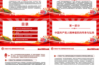 2023传承红色基因凝聚精神力量PPT红色党建风红色文化论坛综述专题课件模板下载