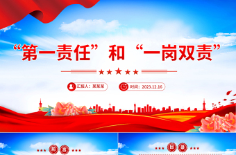第一责任”和“一岗双责”PPT大气精美党风廉政建设责任制辅导培训党课课件