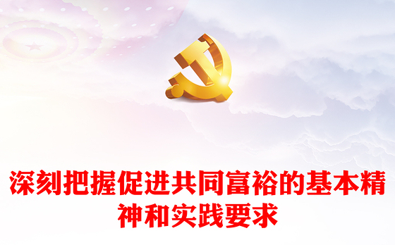深刻把握促进共同富裕的基本精神和实践要求PPT红色党政风实现共同富裕专题党课课件(讲稿)