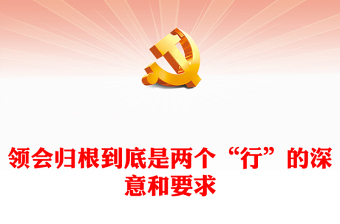 2022领会归根到底是两个“行”的深意和要求PPT红色精美风党员干部学习教育专题党课党建课件(讲稿)