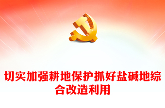 2023切实加强耕地保护抓好盐碱地综合改造利用ppt大气精美坚持走粮食安全战略 加强耕地保护党组织专题党课教育课件(讲稿)