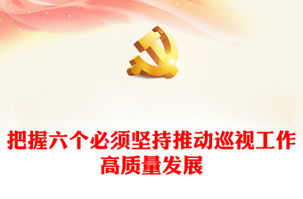 精美大气把握六个必须坚持推动巡视工作高质量发展巡视工作主题PPT课件(讲稿)