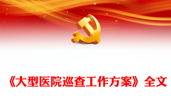 一文读懂大型医院巡查工作方案PPT大气简洁公立医院党建课件(讲稿)