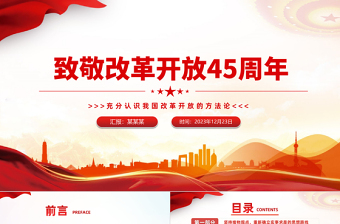 改革开放45周年PPT大气简洁充分认识我国改革开放的方法论专题党课