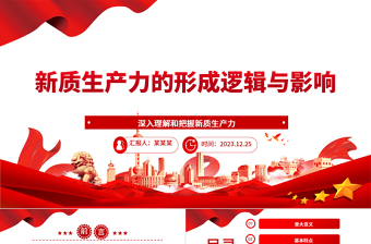 探索研究新质生产力的形成逻辑与影响ppt大气简洁新质生产力理论课堂课件