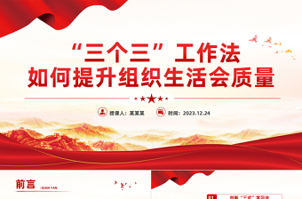 如何提升组织生活会质量PPT大气简洁“三个三”创新工作法课件