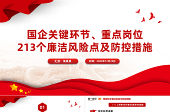 强化廉洁风险防控助推清廉国企建设PPT大气精美213个廉洁风险点及防控措施课件