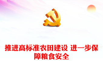 深入推进高标准农田建设 大力保障国家粮食安全ppt党建风“藏粮于地、藏粮于技”战略基层党课课件(讲稿)