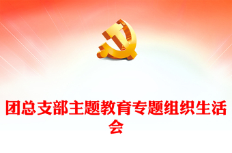 团组织生活会PPT党建风团支部主题教育组织生活会模板下载(讲稿)