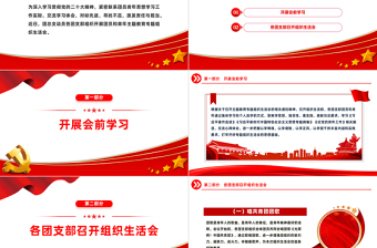 团组织生活会PPT党建风团支部主题教育组织生活会模板下载