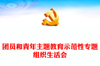 2023年度团员和青年主题教育示范性专题组织生活会PPT模板下载(讲稿)