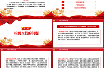 民主生活会自我检视剖析PPT红色实用街道党工委书记第二批主题教育个人发言材料