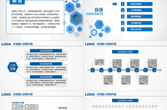 蓝色大气工作汇报年终总结新年计划述职报告幻灯片公司介绍PPT模板幻灯片