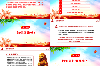 2024政府工作报告新部署权威解读PPT大气简洁两会学习辅导课件