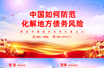 两会中国经济问答之三PPT大气简洁中国如何防范化解地方债务风险课件