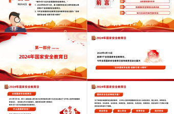 全民国家安全教育日PPT红色简洁总体国家安全观创新引领10周年课件
