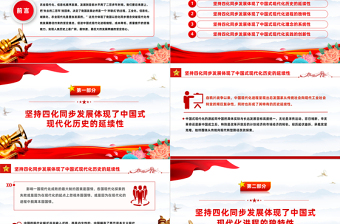以四化同步理念突破现代化传统发展路径约束的坚定意志PPT大气风学习教育党课课件模板