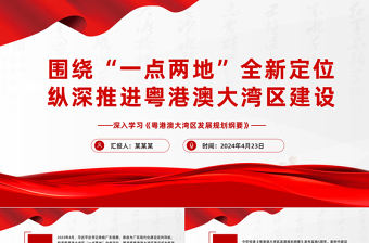 精美党建风深入学习《粤港澳大湾区发展规划纲要》PPT课件