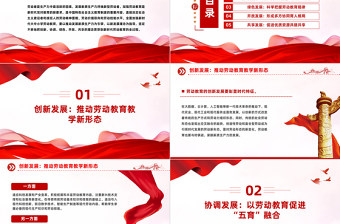 精美党政风创新劳动教育培养新型劳动者PPT党课课件