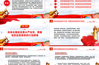 健全全面从严治党体系PPT简约风全党开展党纪学习教育工作课件模板