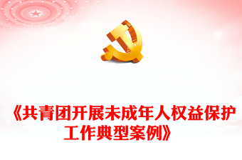 8个关于《共青团开展未成年人权益保护工作典型案例》PPT课件(讲稿)