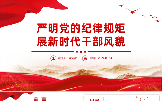 2024严明党的纪律规矩展新时代干部风貌PPT党政风党纪学习教育课件
