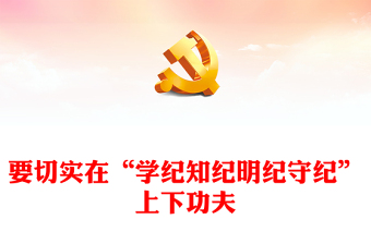 要切实在“学纪知纪明纪守纪”上下功夫PPT精美创意研讨发言课件模板(讲稿)