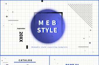 2020孟菲斯风格PPT模板