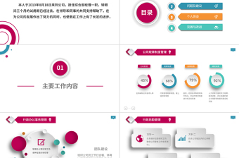 2022年部门经理转正述职PPT红蓝撞色公司中层转正述职晋升答辩工作报告模板