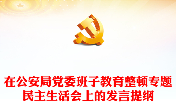 在公安局党委班子教育整顿专题民主生活会上的发言提纲